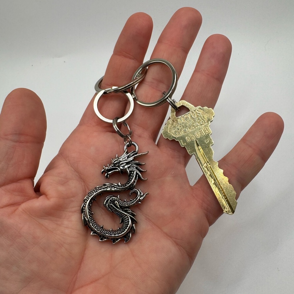 2/$20 Silver Dragon Charm Keychain - Picture 5 of 8